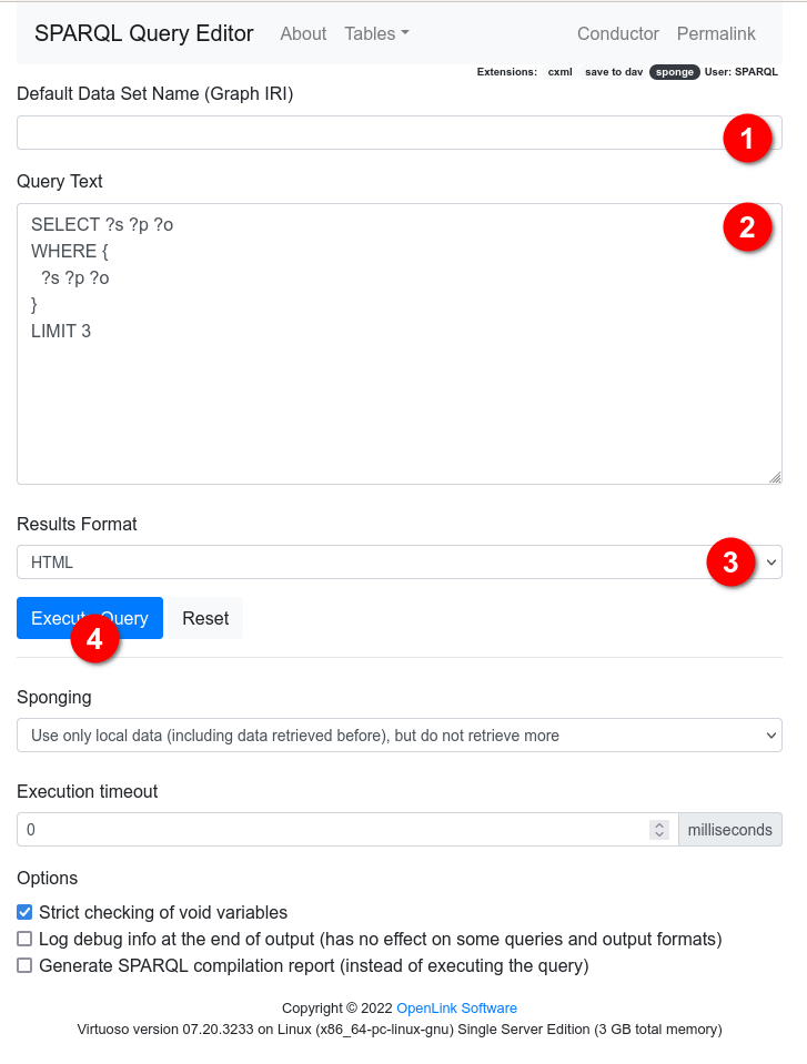 SPARQL Query Editor Form